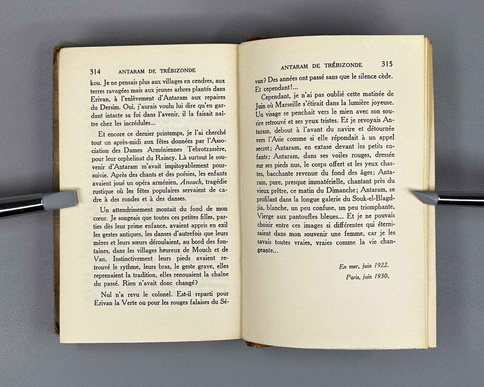 [Signed by René Gonzalez] Henry-Bordeaux, P. Antaram de Trébizonde. Paris: Albin Michel, 1930. En français.