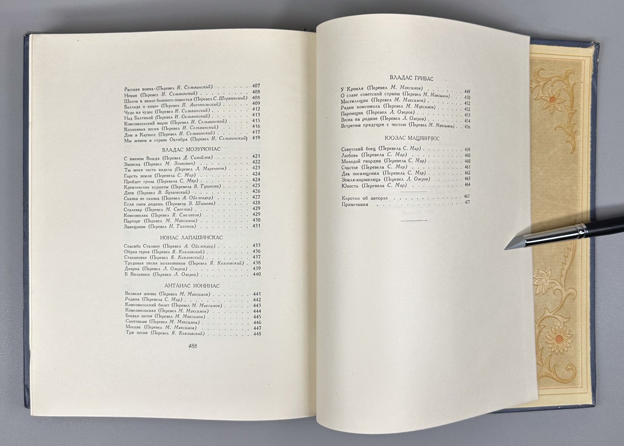 Poetry of Lithuania: An Anthology (Poeziya Litvy). Chief editor P. Antokolsky. Illustrated by A. Kučas, 1950. In Russian